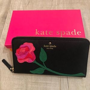Kate Spade Rose Appliqué Wallet